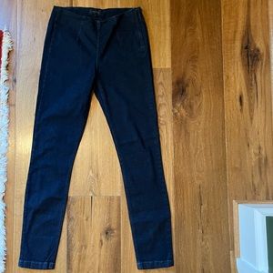 Theory denim stretch side zip trousers